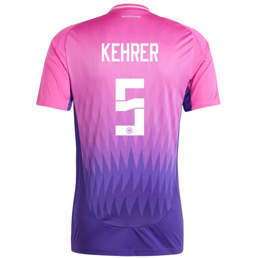 Kids Football Germany Thilo Kehrer #5 Pink Purple Away Jersey 24-26 T-Shirt Za