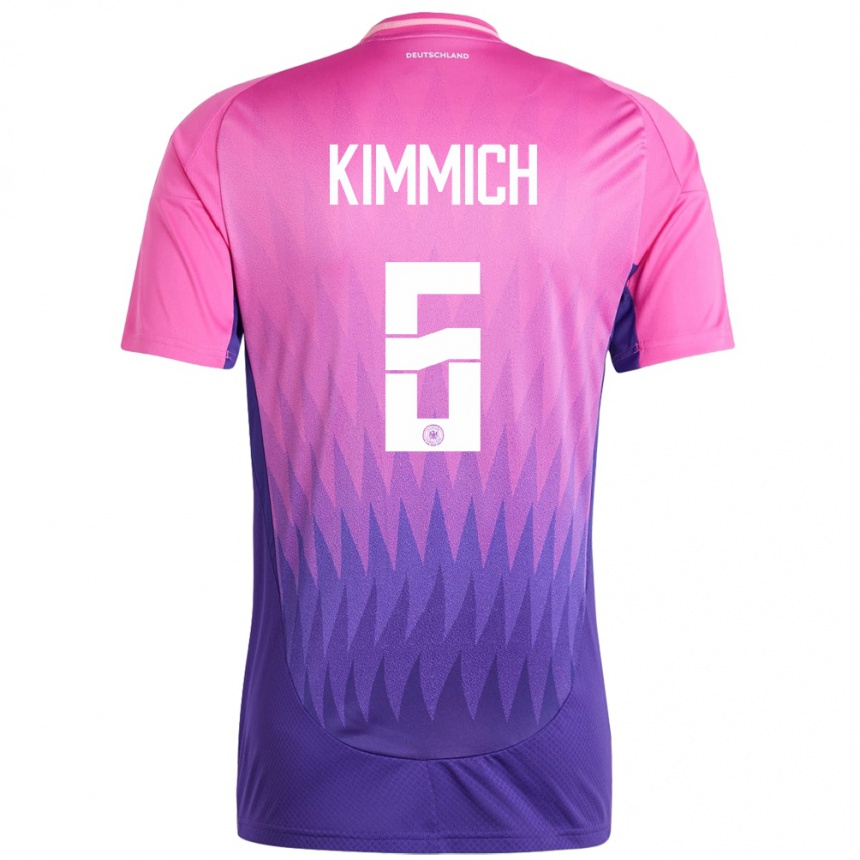 Kids Football Germany Joshua Kimmich #6 Pink Purple Away Jersey 24-26 T-Shirt Za