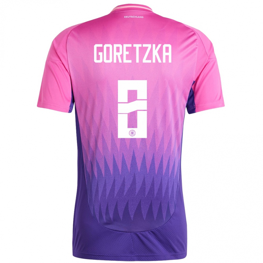 Kids Football Germany Leon Goretzka #8 Pink Purple Away Jersey 24-26 T-Shirt Za