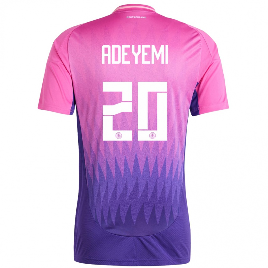 Kids Football Germany Karim Adeyemi #20 Pink Purple Away Jersey 24-26 T-Shirt Za