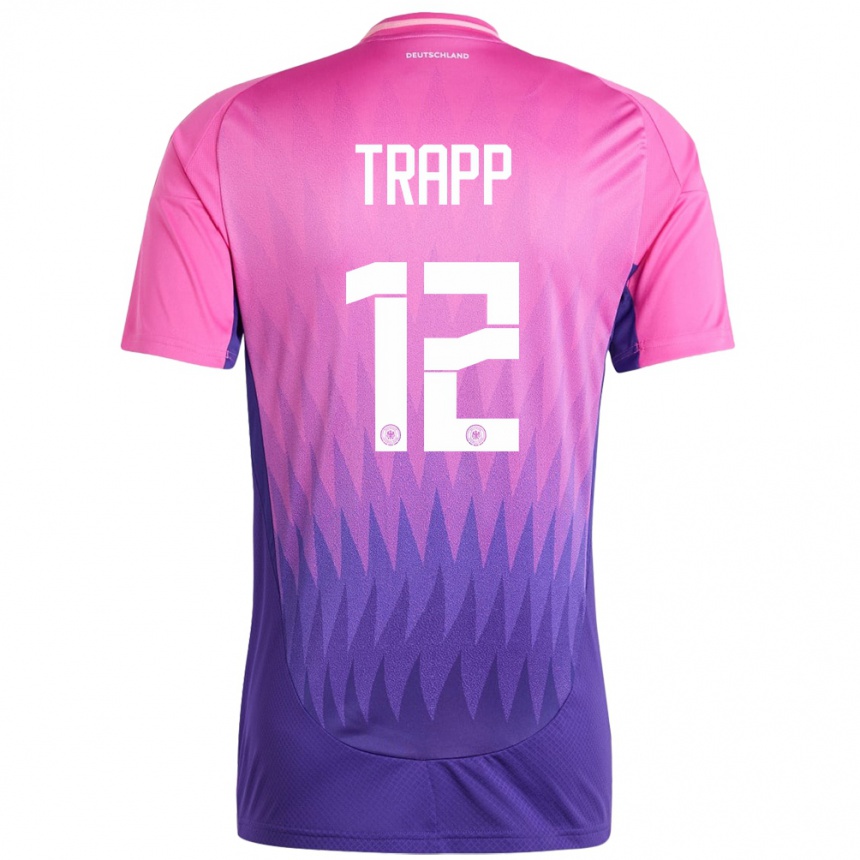 Kids Football Germany Kevin Trapp #12 Pink Purple Away Jersey 24-26 T-Shirt Za