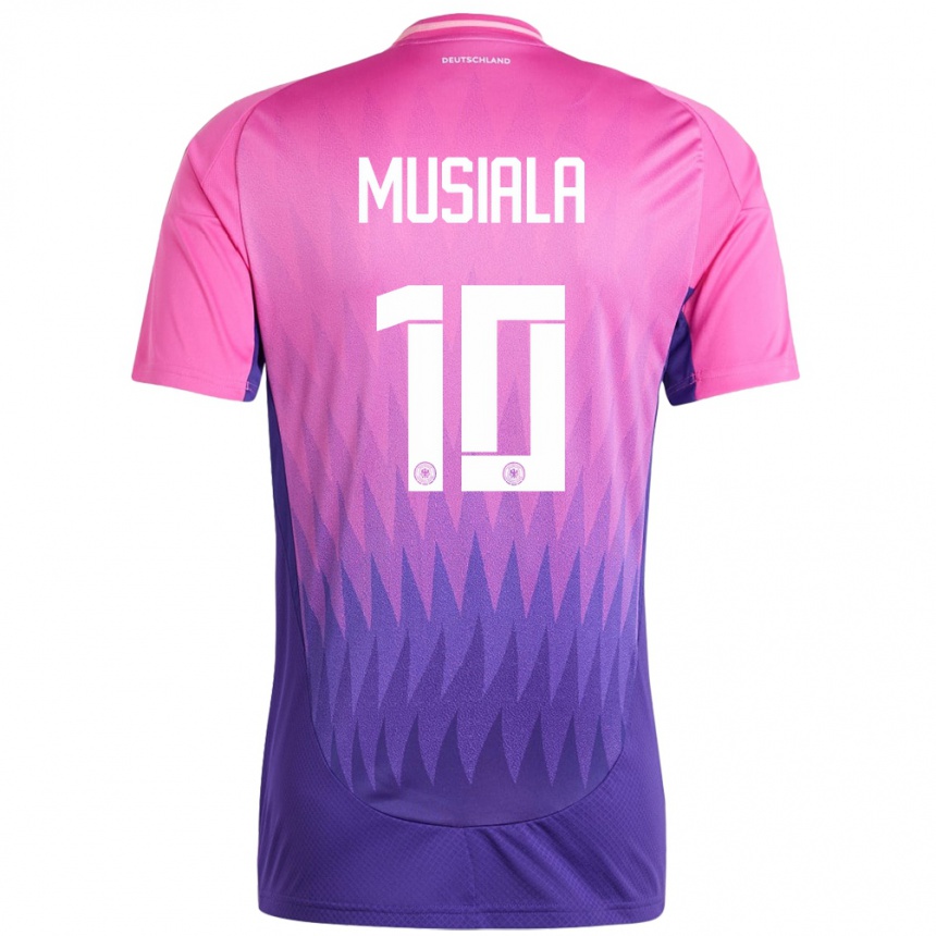 Kids Football Germany Jamal Musiala #10 Pink Purple Away Jersey 24-26 T-Shirt Za