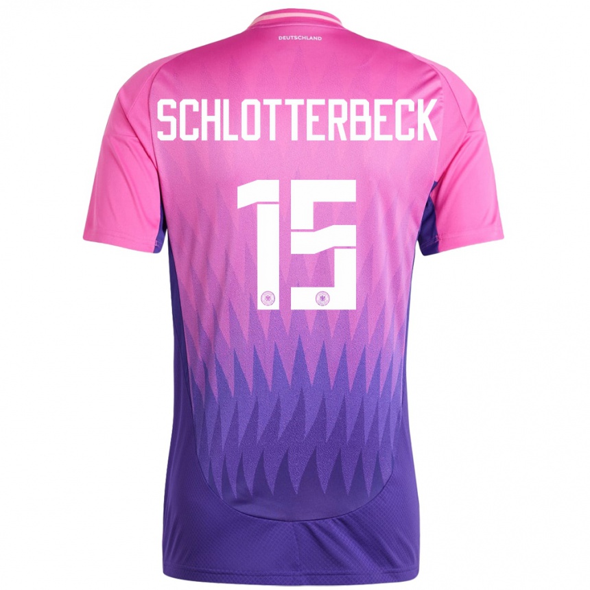 Kids Football Germany Nico Schlotterbeck #15 Pink Purple Away Jersey 24-26 T-Shirt Za