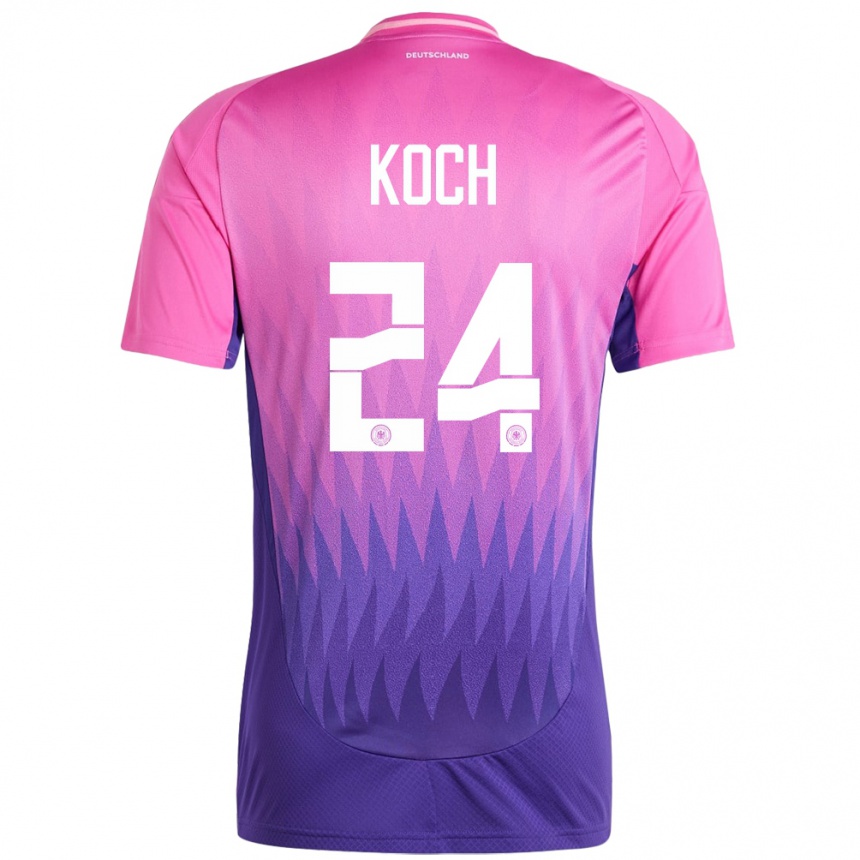 Kids Football Germany Robin Koch #24 Pink Purple Away Jersey 24-26 T-Shirt Za