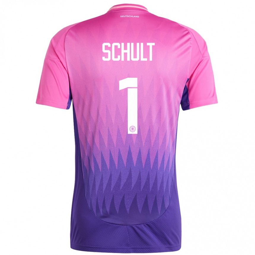 Kids Football Germany Almuth Schult #1 Pink Purple Away Jersey 24-26 T-Shirt Za