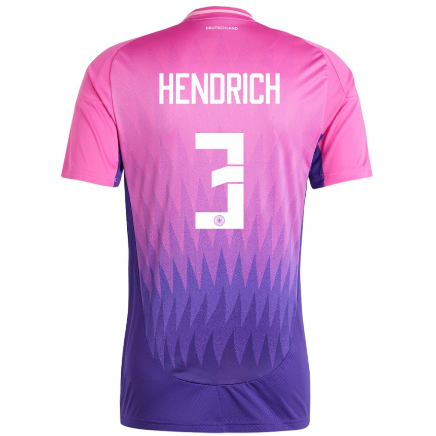 Kids Football Germany Kathrin Hendrich #3 Pink Purple Away Jersey 24-26 T-Shirt Za