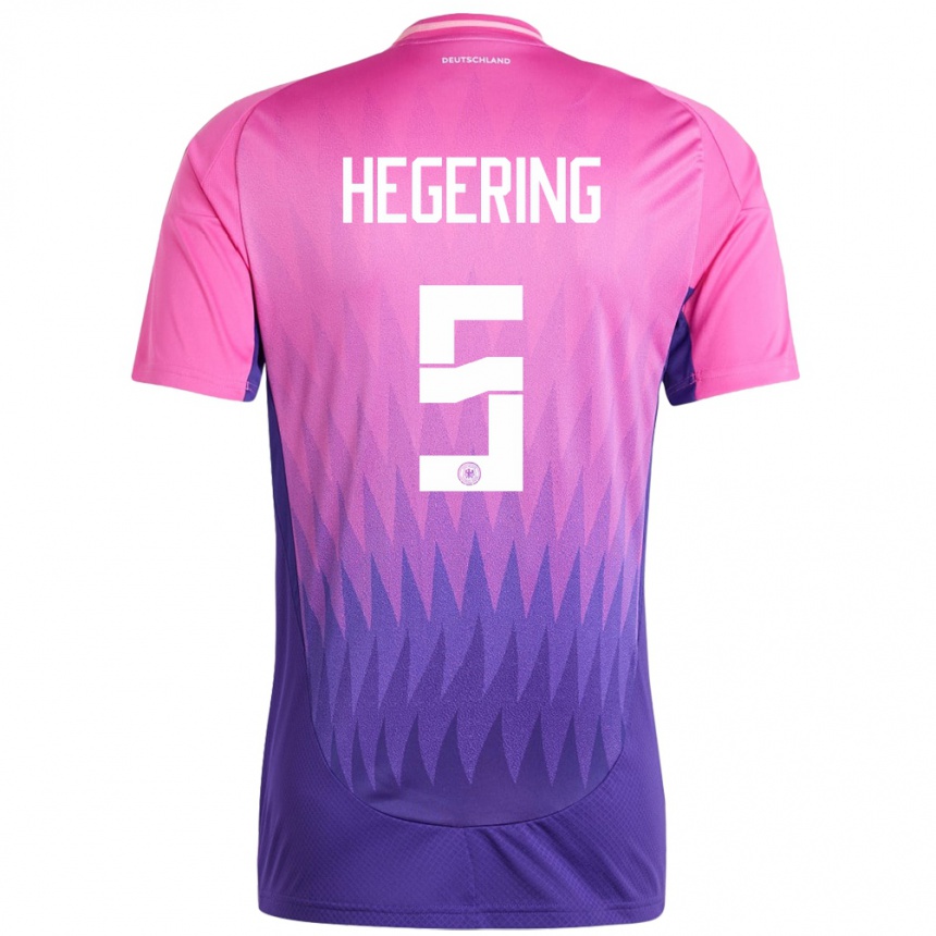 Kids Football Germany Marina Hegering #5 Pink Purple Away Jersey 24-26 T-Shirt Za