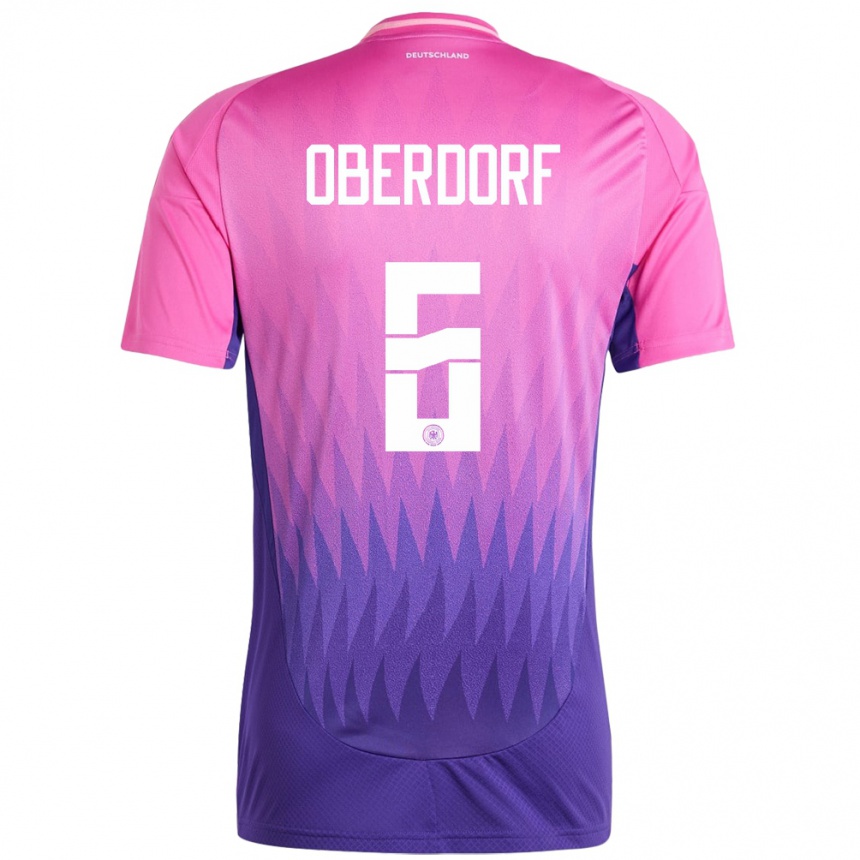 Kids Football Germany Lena Oberdorf #6 Pink Purple Away Jersey 24-26 T-Shirt Za