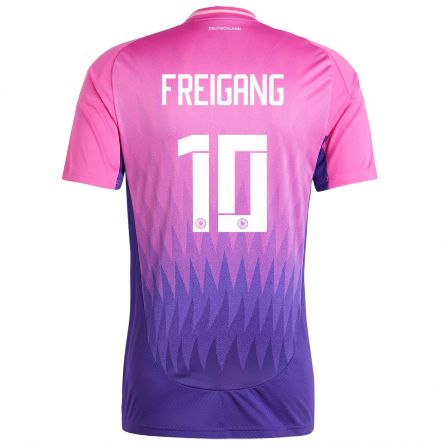 Kids Football Germany Laura Freigang #10 Pink Purple Away Jersey 24-26 T-Shirt Za