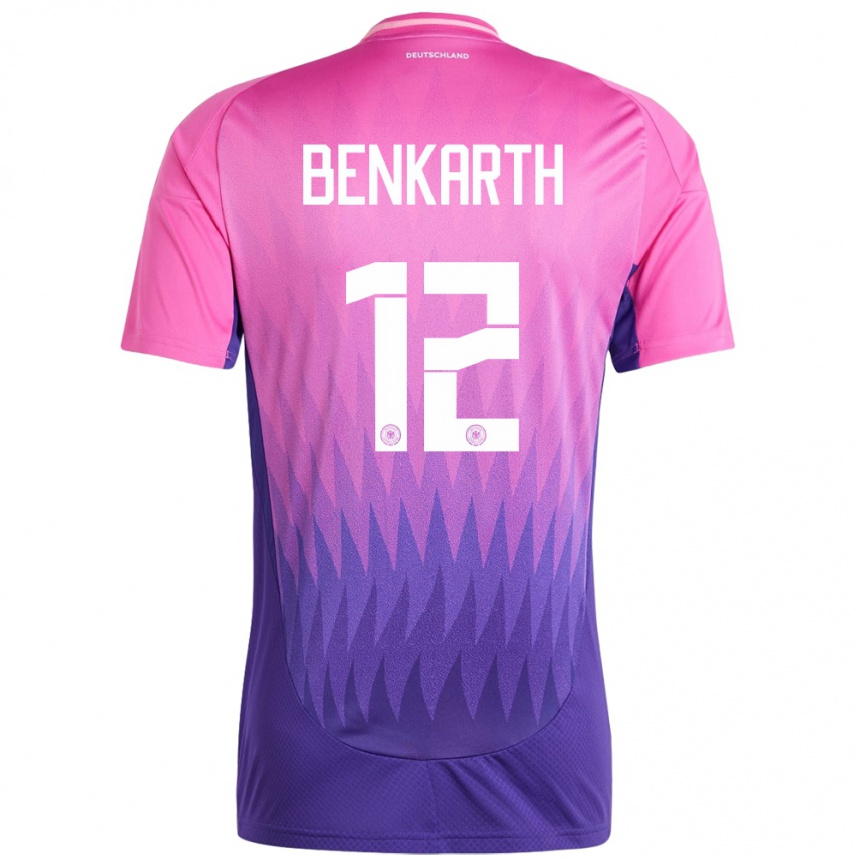 Kids Football Germany Laura Benkarth #12 Pink Purple Away Jersey 24-26 T-Shirt Za