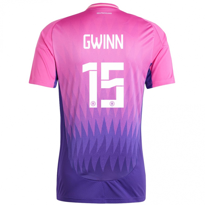 Kids Football Germany Giulia Gwinn #15 Pink Purple Away Jersey 24-26 T-Shirt Za