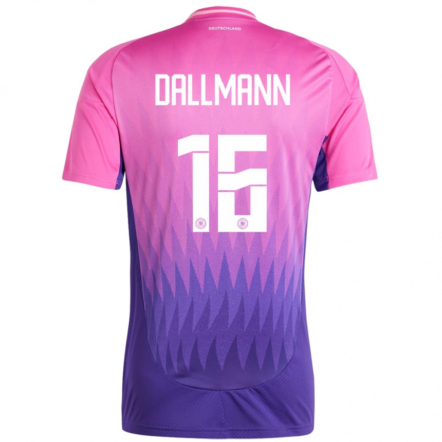 Kids Football Germany Linda Dallmann #16 Pink Purple Away Jersey 24-26 T-Shirt Za