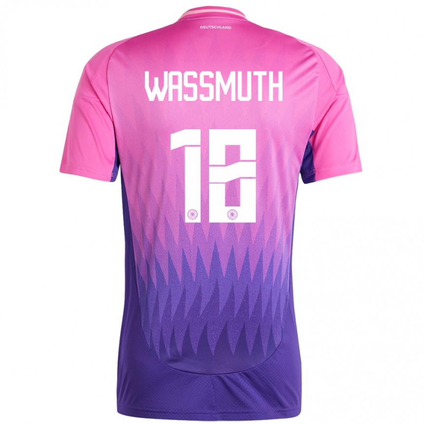 Kids Football Germany Tabea Wabmuth #18 Pink Purple Away Jersey 24-26 T-Shirt Za