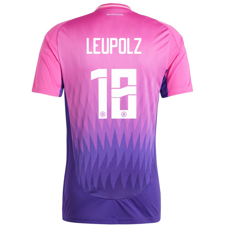 Kids Football Germany Melanie Leupolz #18 Pink Purple Away Jersey 24-26 T-Shirt Za