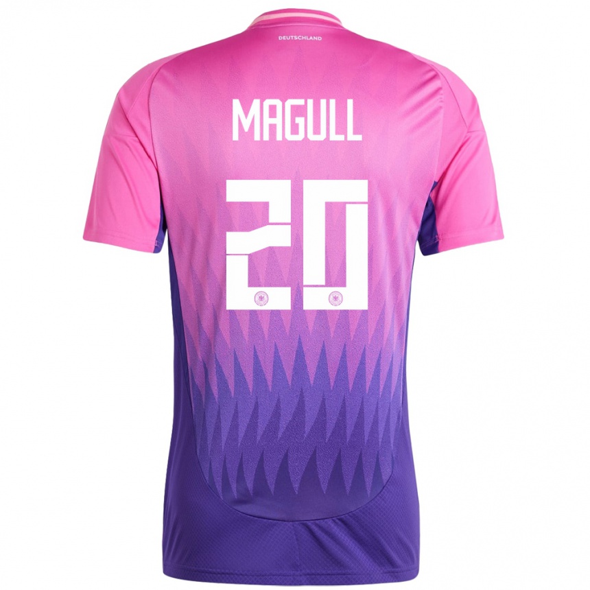 Kids Football Germany Lina Magull #20 Pink Purple Away Jersey 24-26 T-Shirt Za