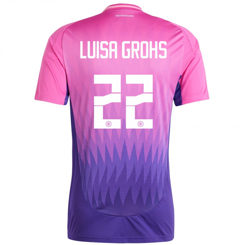 Kids Football Germany Maria Luisa Grohs #22 Pink Purple Away Jersey 24-26 T-Shirt Za