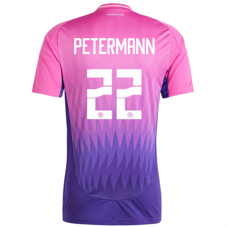 Kids Football Germany Lena Petermann #22 Pink Purple Away Jersey 24-26 T-Shirt Za