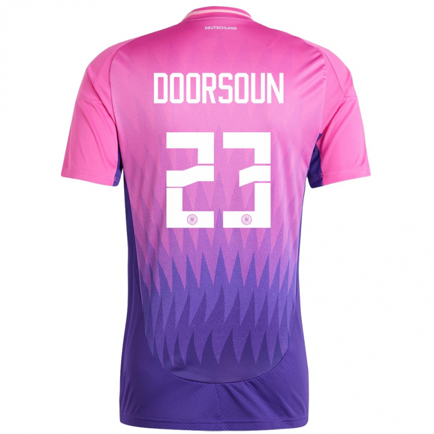 Kids Football Germany Sara Doorsoun #23 Pink Purple Away Jersey 24-26 T-Shirt Za