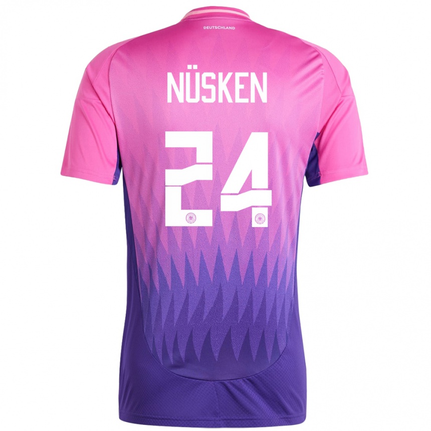 Kids Football Germany Sjoeke Nusken #24 Pink Purple Away Jersey 24-26 T-Shirt Za