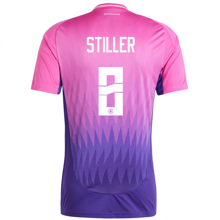 Kids Football Germany Angelo Stiller #8 Pink Purple Away Jersey 24-26 T-Shirt Za