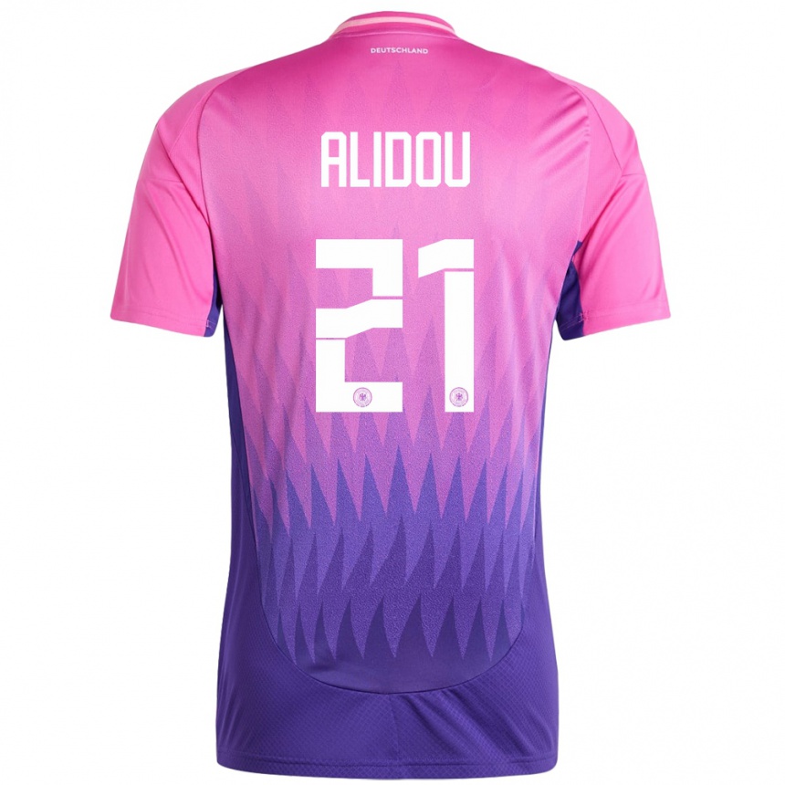 Kids Football Germany Faride Alidou #21 Pink Purple Away Jersey 24-26 T-Shirt Za