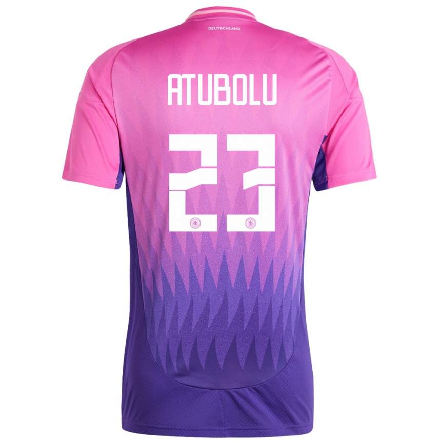 Kids Football Germany Noah Atubolu #23 Pink Purple Away Jersey 24-26 T-Shirt Za