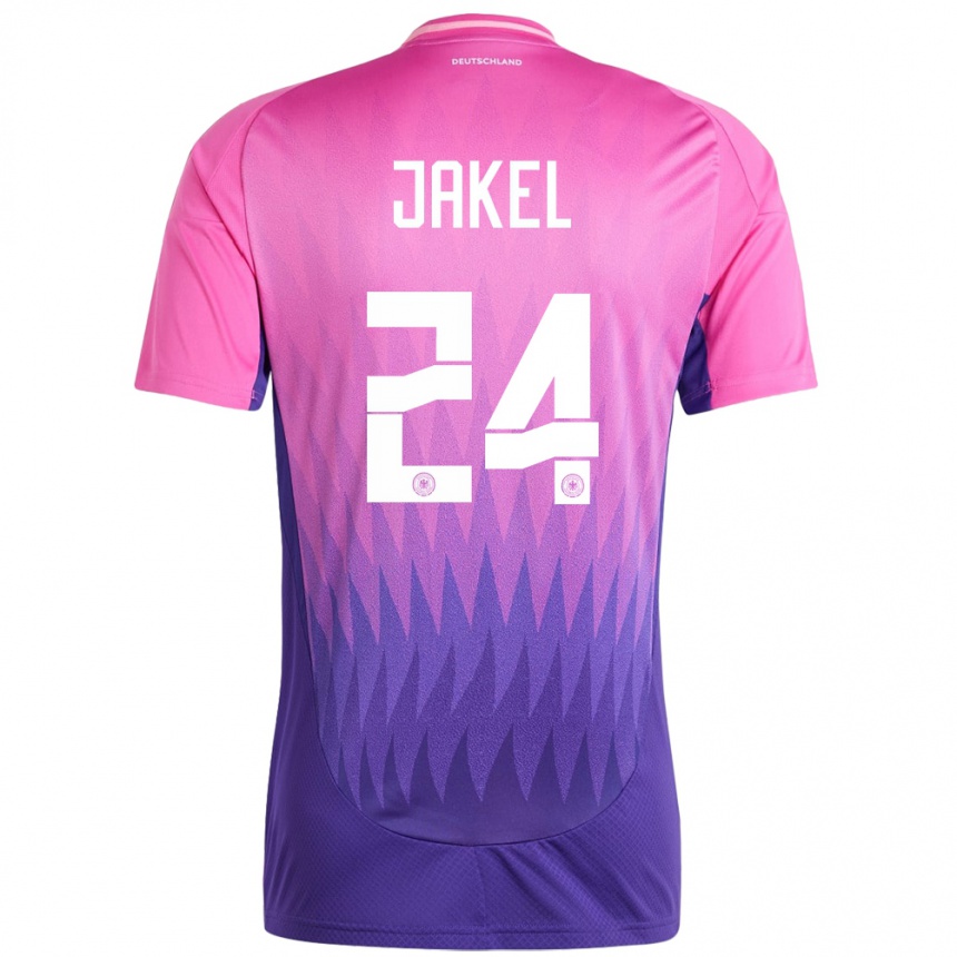 Kids Football Germany Frederik Jakel #24 Pink Purple Away Jersey 24-26 T-Shirt Za