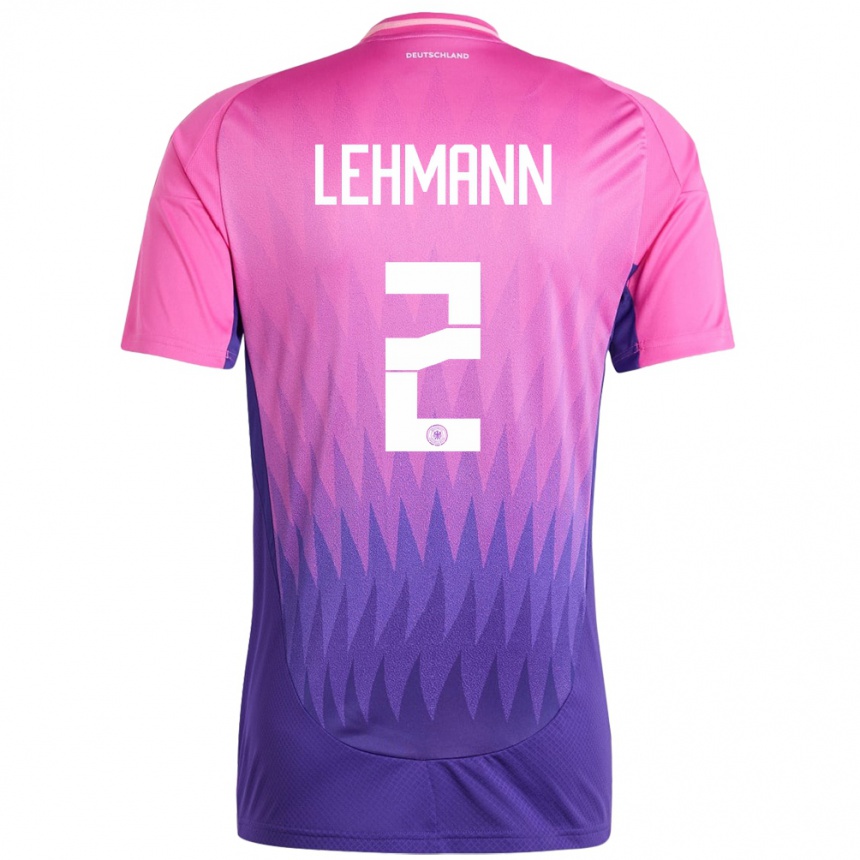 Kids Football Germany Paul Lehmann #2 Pink Purple Away Jersey 24-26 T-Shirt Za