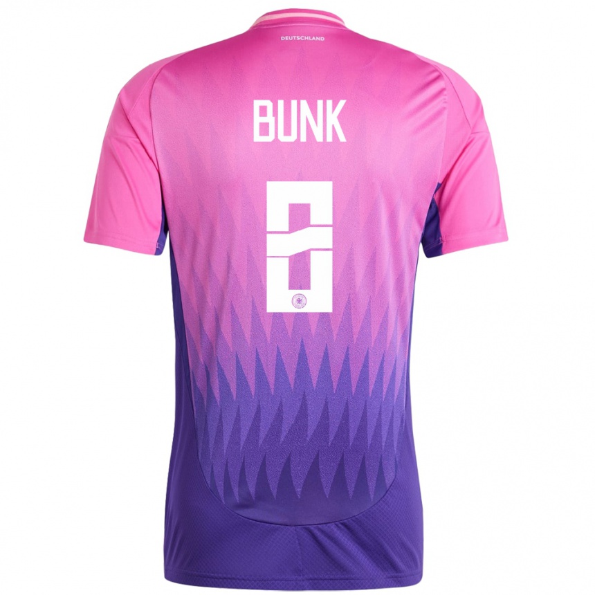 Kids Football Germany Daniel Bunk #8 Pink Purple Away Jersey 24-26 T-Shirt Za