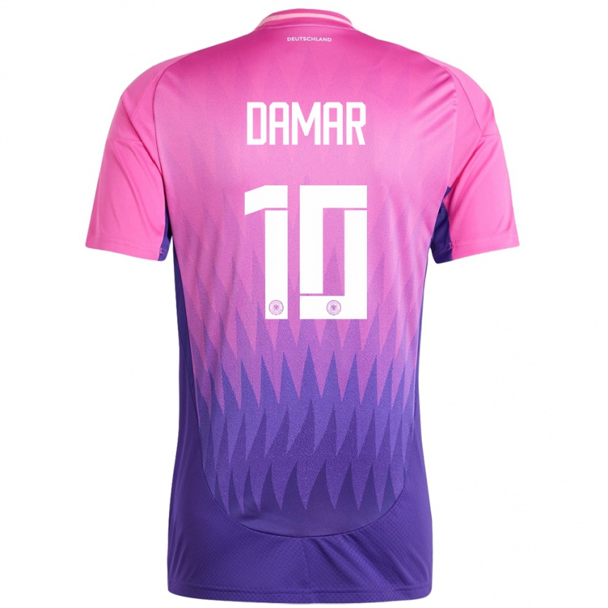 Kids Football Germany Muhammed Damar #10 Pink Purple Away Jersey 24-26 T-Shirt Za