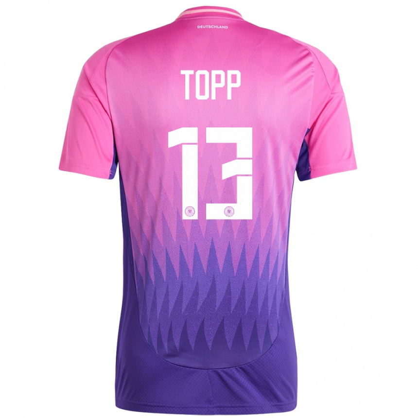 Kids Football Germany Keke Topp #13 Pink Purple Away Jersey 24-26 T-Shirt Za