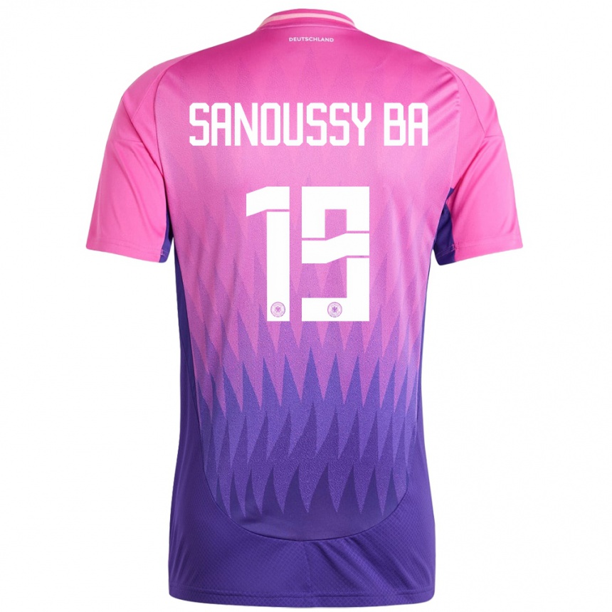 Kids Football Germany Sanoussy Ba #19 Pink Purple Away Jersey 24-26 T-Shirt Za