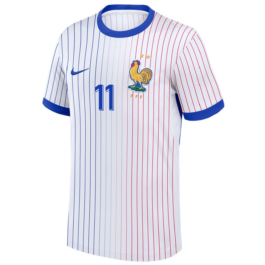 Kids Football France Ousmane Dembele #11 White Away Jersey 24-26 T-Shirt Za