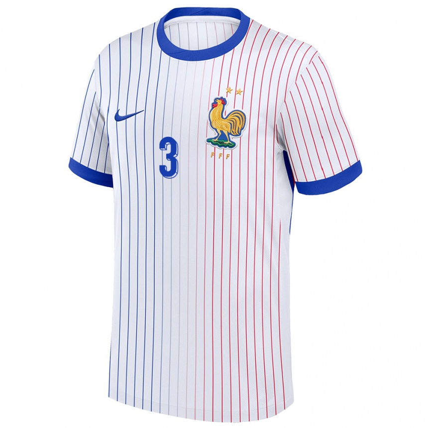 Kids Football France Ferland Kiddy #3 White Away Jersey 24-26 T-Shirt Za