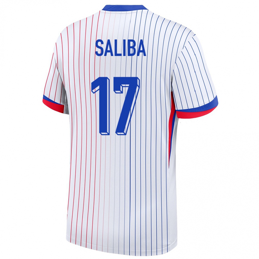 Kids Football France William Saliba #17 White Away Jersey 24-26 T-Shirt Za