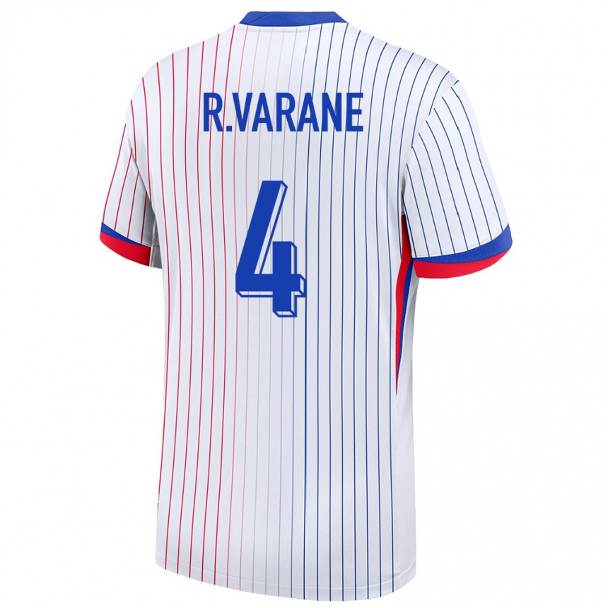 Kids Football France Raphael Varane #4 White Away Jersey 24-26 T-Shirt Za