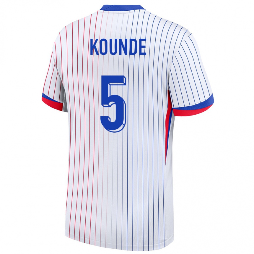 Kids Football France Jules Kounde #5 White Away Jersey 24-26 T-Shirt Za