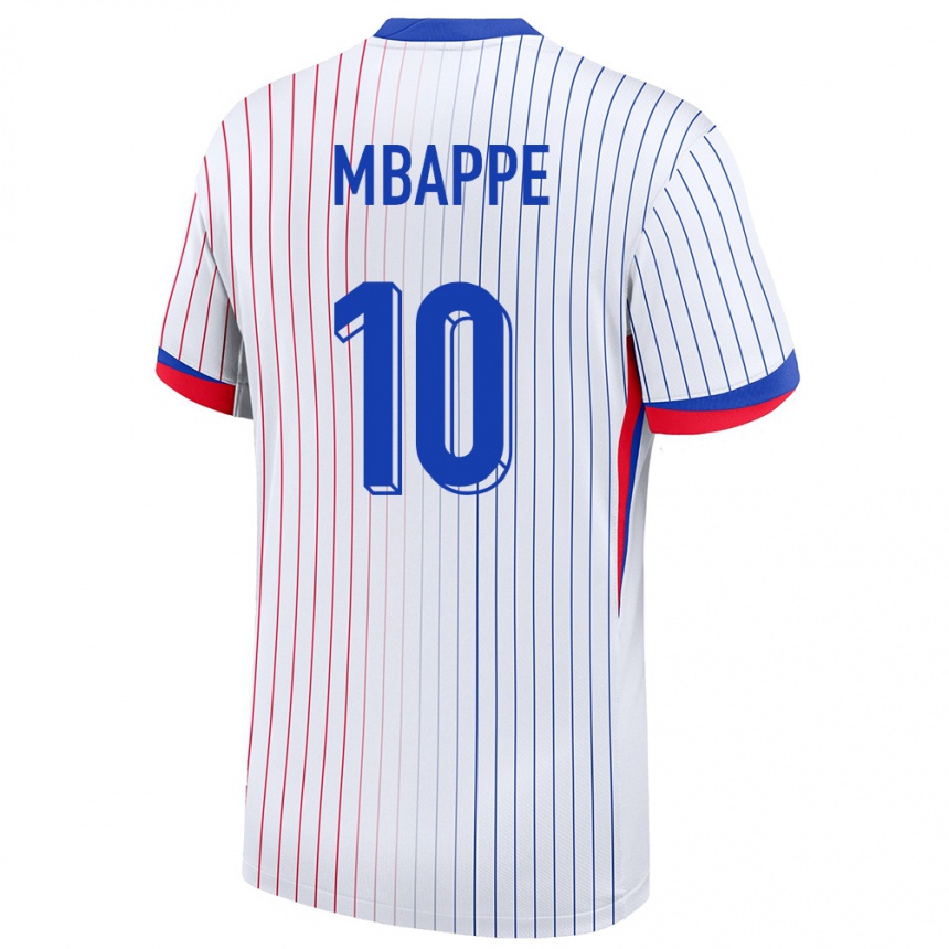 Kids Football France Kylian Mbappe #10 White Away Jersey 24-26 T-Shirt Za