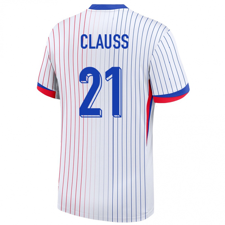 Kids Football France Jonathan Clauss #21 White Away Jersey 24-26 T-Shirt Za