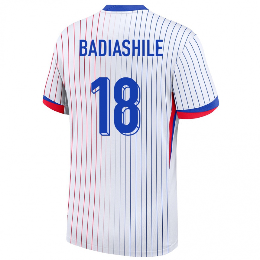 Kids Football France Benoit Badiashile #18 White Away Jersey 24-26 T-Shirt Za