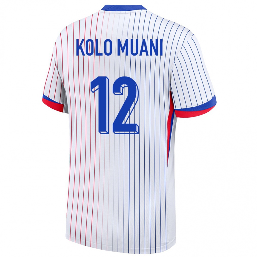 Kids Football France Randal Kolo Muani #12 White Away Jersey 24-26 T-Shirt Za