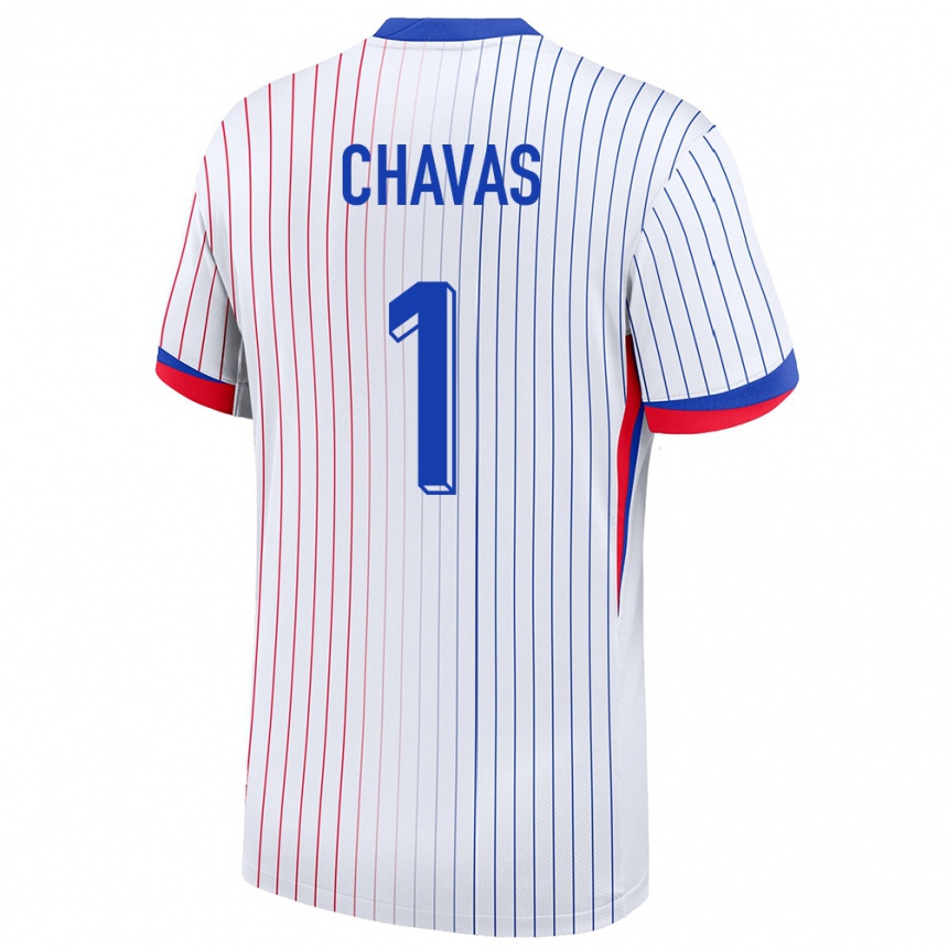 Kids Football France Mylene Chavas #1 White Away Jersey 24-26 T-Shirt Za