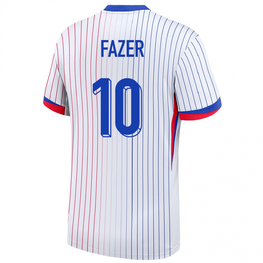 Kids Football France Laurina Fazer #10 White Away Jersey 24-26 T-Shirt Za