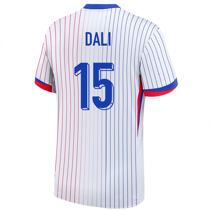 Kids Football France Kenza Dali #15 White Away Jersey 24-26 T-Shirt Za