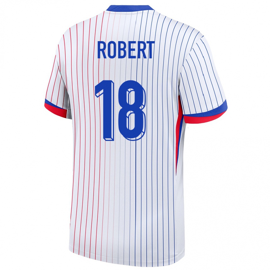 Kids Football France Faustine Robert #18 White Away Jersey 24-26 T-Shirt Za