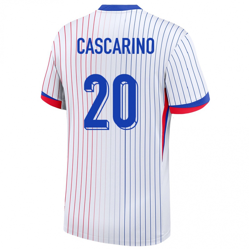 Kids Football France Delphine Cascarino #20 White Away Jersey 24-26 T-Shirt Za