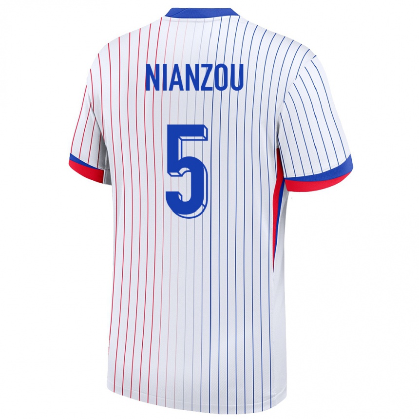 Kids Football France Tanguy Nianzou #5 White Away Jersey 24-26 T-Shirt Za