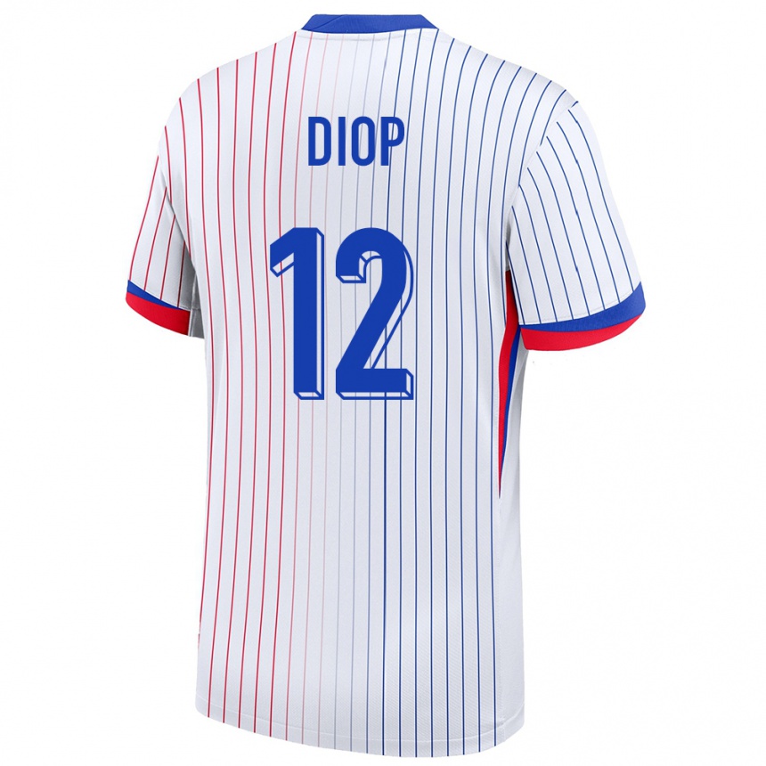 Kids Football France Sofiane Diop #12 White Away Jersey 24-26 T-Shirt Za