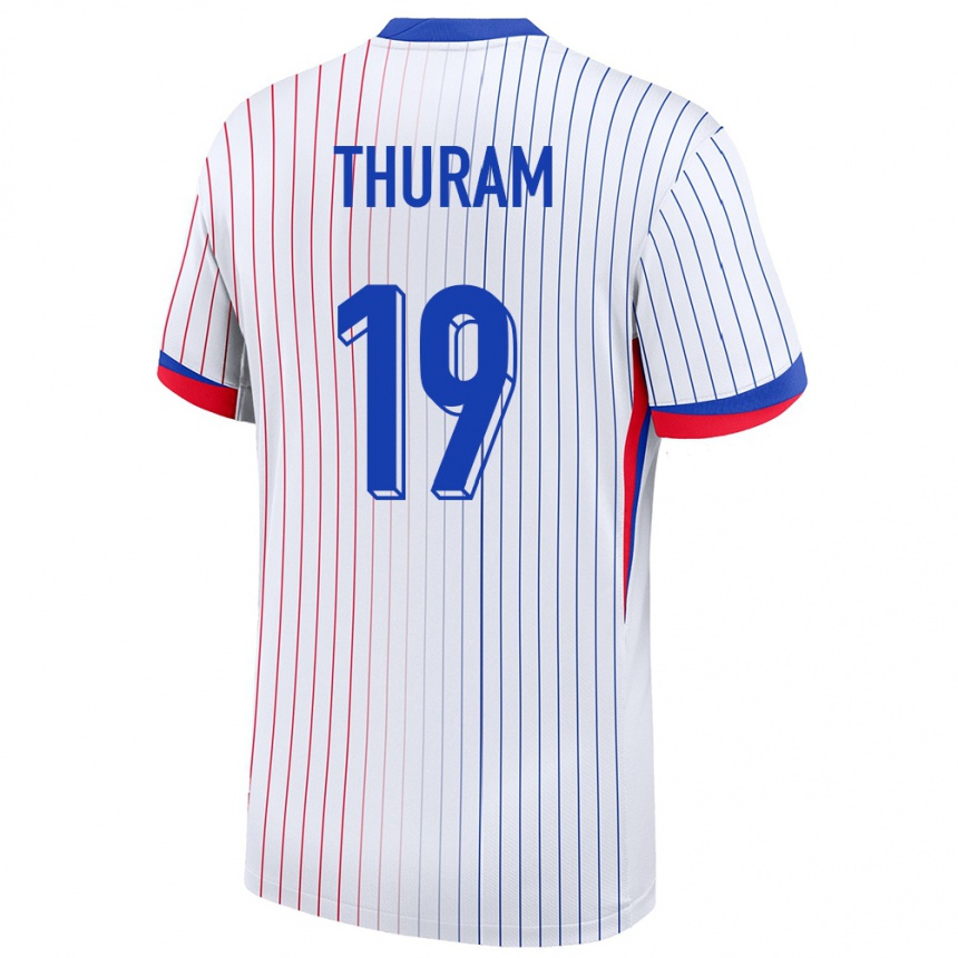 Kids Football France Khephren Thuram #19 White Away Jersey 24-26 T-Shirt Za