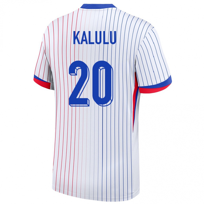 Kids Football France Pierre Kalulu #20 White Away Jersey 24-26 T-Shirt Za